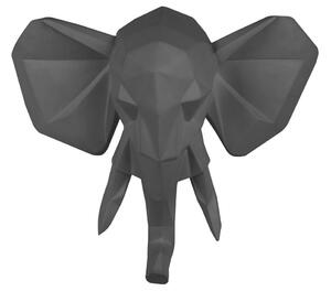 Time for home Fekete fali dekoráció Origami Elefánt