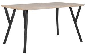 Egyedi Világos Fa Asztal Fekete Lábazattal 140 x 80 cm BRAVO