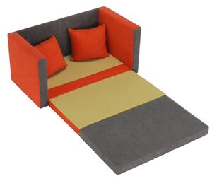 Kétszemélyes kanapé Kielina New (szürke + narancssárga). 794319