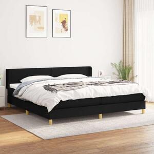 VidaXL fekete szövet rugós ágy matraccal 200 x 200 cm