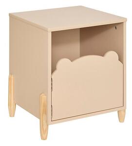 Gyerek éjjeliszekrény, maci alakú, fa, bézs - NOUNOURS