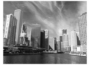 Fotótapéta - Chicago skyline (fekete és fehér)