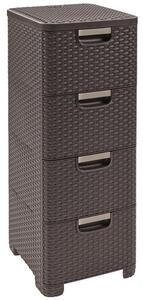 Komód Curver® STYLE, 4 fiókos, sötétbarna, 33x79x38 cm