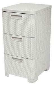 Komód Curver® STYLE, 3 fiókos, krémszínű, 33x60x38 cm