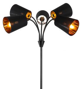 Modern állólámpa fekete 5-lámpa - Carmen