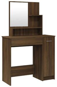 VidaXL barna tölgy színű fésülködőasztal tükörrel 86,5 x 35 x 136 cm