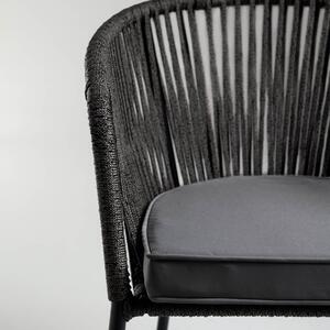 Fekete fonott Kave Home Yanet szék