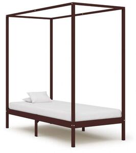 Vidaxl Baldachinos Ágykeret - Tömör Fenyőfa - 90x200 cm