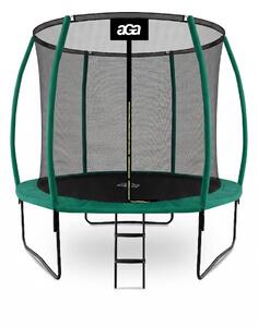 Aga SPORT EXCLUSIVE Trambulin 250 cm Sötétzöld + védőháló + létra