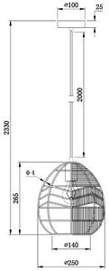 Hoorns Fekete kötött függő lámpa Adelaine 25 cm