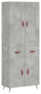 VidaXL Magas Szekrény - Betonszürke - 69,5x34x180 cm