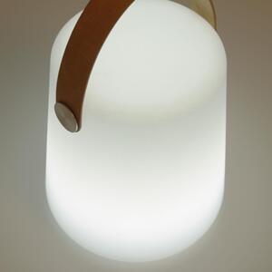 Fehér műanyag LED-es asztali lámpa Kave Home Dialma