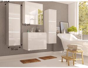 Fürdőszoba szekrény Maeve (fehér + extra magasfényű fehér). 808188