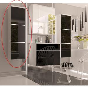 Fürdőszoba szekrény Maeve (fehér + extra magasfényű fekete). 808189
