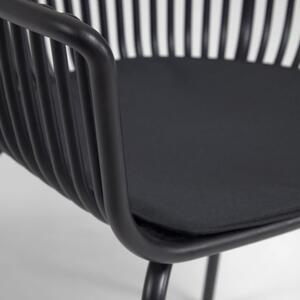 Fekete műanyag kerti szék Kave Home Surpika