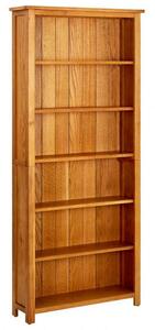 VidaXL 6 szintes tömör tölgyfa könyvespolc 80 x 22,5 x 180 cm
