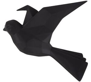 Time for home Fekete fali dekoráció Origami madár S