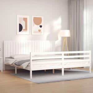 VidaXL tömör fa ágykeret fejtámlával 200 x 200 cm