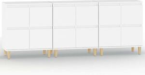 VidaXL Fehér Fa Tálalószekrény Szett - 3 db - 60x35x70 cm