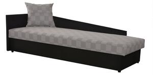 Egyszemélyes ágy (dívány) 80 cm Jeannine (szürke + fekete) (tárhellyel) (B). 808547