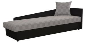 Egyszemélyes ágy (dívány) 80 cm Jeannine (szürke + fekete) (tárhellyel) (J). 808548