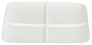 Fehér porcelán tálaló tányér Kave Home Nalea 24,8 x 24,8 cm