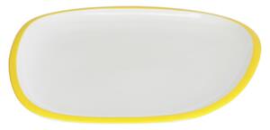 Fehér és sárga porcelán tányér LaForma Odalin