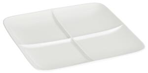 Fehér porcelán tálaló tányér Laforma Nalea 24,8 x 24,8 cm