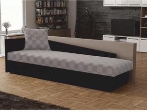 Egyszemélyes ágy (dívány) 80 cm Jeannine (szürke + fekete) (tárhellyel) (B). 808547