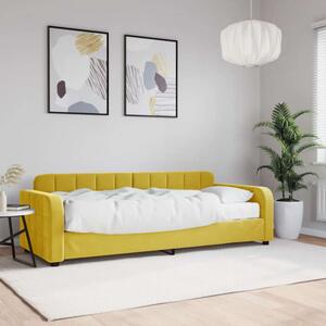 VidaXL sárga bársony heverő matraccal 80 x 200 cm