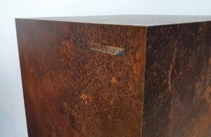 Sötétbarna fából készült asztal Ruggine Marco Barotti 60 cm