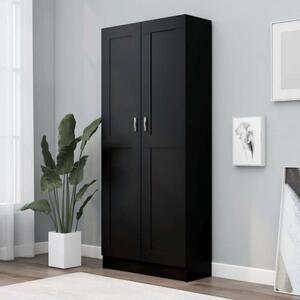 VidaXL Fekete Könyvszekrény - 82,5x30,5x185,5 cm