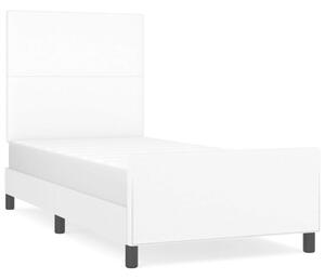 VidaXL Fehér Műbőr Ágykeret - Fejtámlával - 90x200 cm