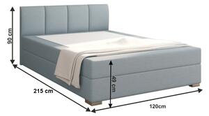 Egyszemélyes boxspring ágy 120 Cm Riana (menta) (ágyráccsal, matraccal és tárolóhellyel) . 809432