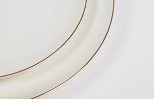 Kave Home Taisia fehér porcelán tányér arany peremmel Ø 26,5 cm