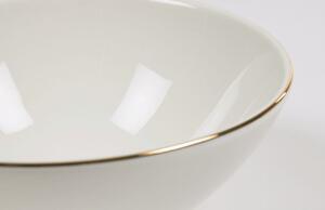 Fehér porcelán Kave Home Taisia tál arany peremmel Ø 17,8 cm