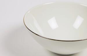 Fehér porcelán Kave Home Taisia tál arany peremmel Ø 14,3 cm