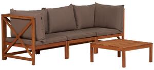 Lanterfant® Barna és szürke szövet kerti garnitúra moduláris kanapéval és dohányzóasztallal Lanterfant Suus