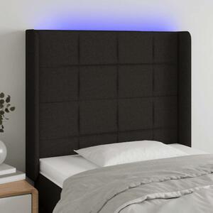 VidaXL fekete szövet LED-es fejtámla 93x16x118/128 cm