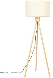 Fehér bambusz állólámpa ZUIVER FAN 155 cm