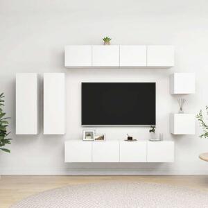 VidaXL 8 részes fehér forgácslap TV-szekrényszett