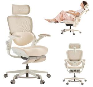 MUSSO E80 ergonomikus forgószék dinamikus deréktámasszal és lábtartóval, bézs