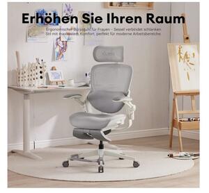 MUSSO E80 ergonomikus forgószék dinamikus deréktámasszal és lábtartóval, szürke
