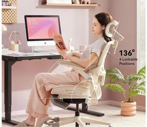 MUSSO E80 ergonomikus forgószék dinamikus deréktámasszal és lábtartóval, bézs