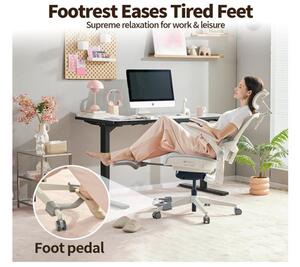 MUSSO E80 ergonomikus forgószék dinamikus deréktámasszal és lábtartóval, szürke