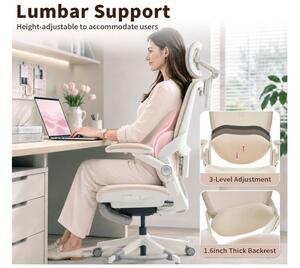 MUSSO E80 ergonomikus forgószék dinamikus deréktámasszal és lábtartóval, bézs