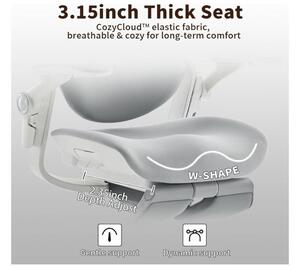 MUSSO E80 ergonomikus forgószék dinamikus deréktámasszal és lábtartóval, szürke