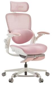 MUSSO E80 ergonomikus forgószék dinamikus deréktámasszal és lábtartóval, rózsaszín