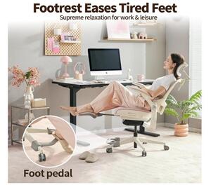 MUSSO E80 ergonomikus forgószék dinamikus deréktámasszal és lábtartóval, rózsaszín