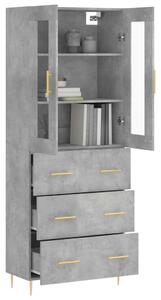 Modern Magas Szekrény - Betonszürke - 69,5x34x180 cm